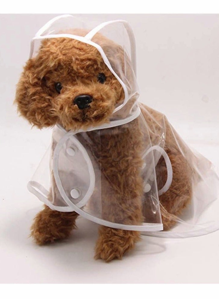 معطف مطر للحيوانات الأليفة، شفاف أبيض مقاس M، ملابس مقاومة للماء للكلاب الصغيرة، سترة مطر للجراء، بونشو شفاف، ملابس مطر للكلاب الصغيرة، مستلزمات الحيوانات الأليفة الخارجية، معطف مطر لكلب تيدي بودل بيشون - Image 4